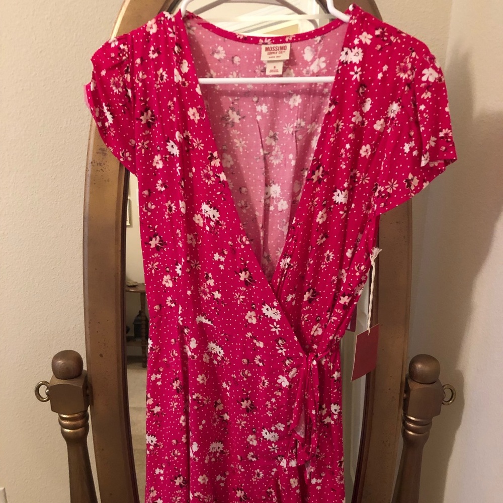 Target Mossimo Pink Floral Wrap Dress